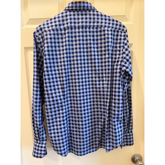 Mens Robert Graham Blue & White Gingham Button-Up Shirt With Embroidered - Picture 4 of 11